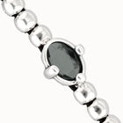 Beaded bracelet with oval faceted black crystal